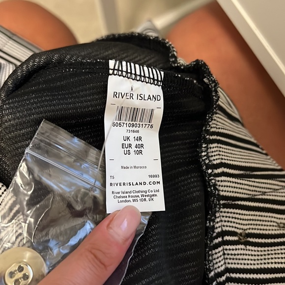 River Island Pinstripe Pant in Black & White - Picture 6 of 6